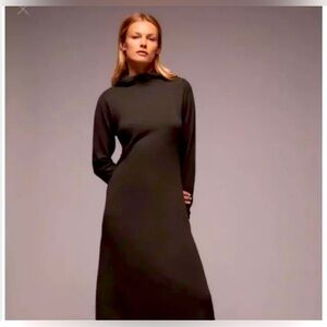 Zara Maxi Knit Large Sweater Dress autumn Brown Long Sleeve Hoodie Athleisure